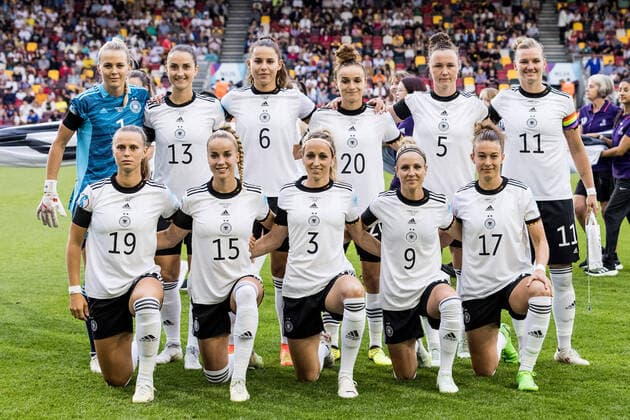 UEFA WOMENS EURO ENGLAND 2022 Germany Oesterreich 21 07 2022 The German starting eleven Merle Frohms Germany, 1 , Sara Daebritz Germany, 13 , Lena Oberdorf Germany, 6 , Lina Magull Germany, 20 , Marina Hegering Germany, 5 , Alexandra Popp Germany, 11 Klara Buehl Germany, 19 , Giulia Gwinn Germany, 15 , Kathrin Hendrich Germany, 3 , Svenja Huth Germany, 9 , Felicitas Rauch Germany, 17 UEFA WOMENS EURO ENGLAND 2022 Germany Austria Brentford Community Stadium, London, 21 07 2022 Copyright: xBEAUTIFULxSPORTS Wunderlx