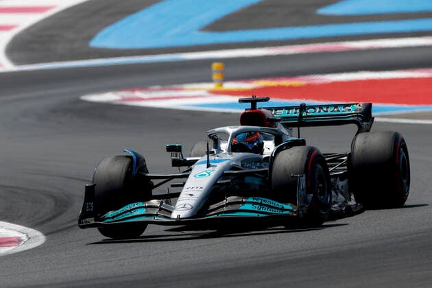 63 George Russell GBR, Mercedes AMG Petronas F1 Team , F1 Grand Prix of France at Circuit Paul Ricard on July 23, 2022 in Le Castellet, France Photo by HOCH ZWEI Le Castellet France