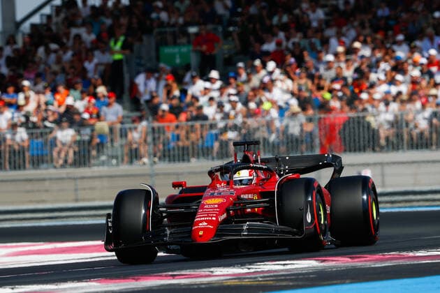 16 LECLERC Charles (mco), Scuderia Ferrari F1-75, action during the Formula 1 Lenovo Grand Prix de France, French Grand Prix 2022, 12th round of the 2022 FIA Formula One World Championship, WM, Weltmeisterschaft from July 22 to 24, 2022 on the Circuit Paul Ricard, in Le Castellet, France - F1 - FRENCH GRAND PRIX 2022 DPPI Panoramic  00122028__V2_8550