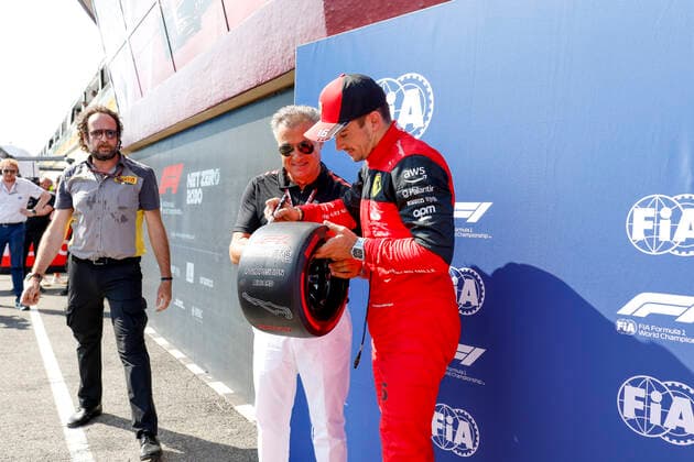 Jean Alesi FRA , 16 Charles Leclerc MCO, Scuderia Ferrari , F1 Grand Prix of France at Circuit Paul Ricard on July 23, 2022 in Le Castellet, France Photo by HOCH ZWEI Le Castellet France