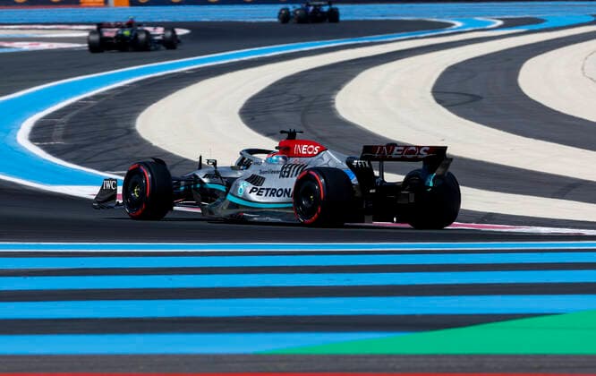 63 George Russell GBR, Mercedes AMG Petronas F1 Team , F1 Grand Prix of France at Circuit Paul Ricard on July 23, 2022 in Le Castellet, France Photo by HOCH ZWEI Le Castellet France