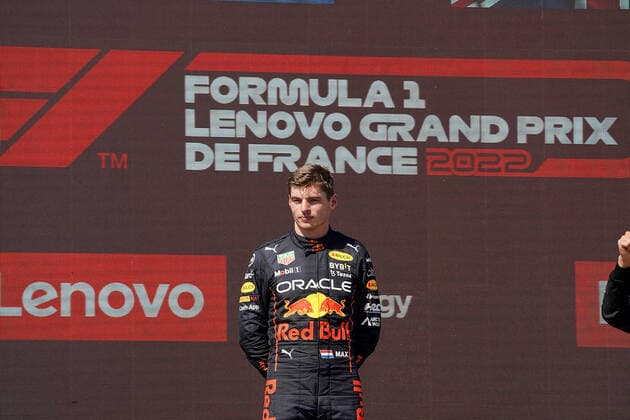 FORMULA 1 LENOVO GRAND PRIX DE FRANCE 2022 24 07 2022, Circuit Paul Ricard, Le Castellet, FORMULA 1 LENOVO GRAND PRIX DE FRANCE 2022 , in picture podium winner Max Verstappen NEL , Oracle Red Bull Racing nordphotoxGmbHx xBratic nph00250