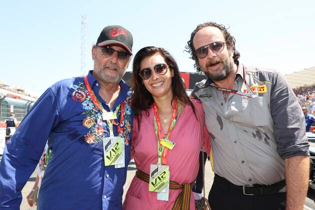 Jean Reno and Zofia Borucka, Matteo Bonciani, F1 Grand Prix of France at Circuit Paul Ricard on July 24, 2022 in Le Castellet, France Photo by HOCH ZWEI Le Castellet France