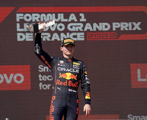 24.07.2022, Circuit Paul Ricard, Le Castellet, FORMULA 1 LENOVO GRAND PRIX DE FRANCE 2022 , im Bild Podium Sieger Max Verstappen (NEL), Oracle Red Bull Racing  Copyright: xHasanxBratic AvensImagesx xipa-ax xLivexMediax 0