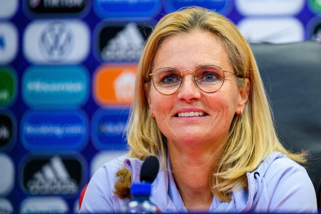 220725 Sarina Wiegman, head coach of England of the English womens national football team at a press conference during the UEFA Womens Euro 2022 Championship on July 25, 2022 in Sheffield Photo Ludvig Thunman BILDBYRAN code LT LT0394 football football soccer football football uefa womens euro press conference press conference england ladies bbeng,  Copyright: LUDVIGxTHUNMAN BB220725LT107