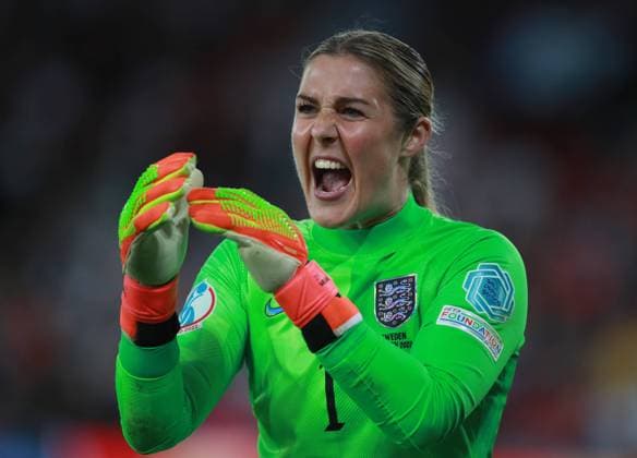 Sheffield, England, 26th July 2022. Mary Earps of England during the UEFA Women s European Championship, EM, Europameisterschaft 2022 match at Bramall Lane, Sheffield. Picture credit should read: Simon Bellis Sportimage EDITORIAL USE ONLY. No use with unauthorised audio, video, data, fixture lists, club league logos or live services. Online in-match use limited to 120 images, no video emulation. No use in betting, games or single club league player publications. SPI-1769-0154