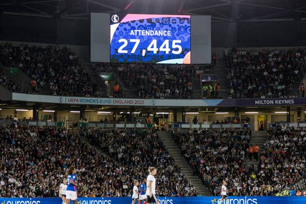UEFA WOMENS EURO ENGLAND 2022 Germany France 27 07 2022 The number of spectators 27445 UEFA WOMENS EURO ENGLAND 2022 Germany France Stadium MK, Milton Keynes, 27 07 2022 Copyright: xBEAUTIFULxSPORTS Wunderlx
