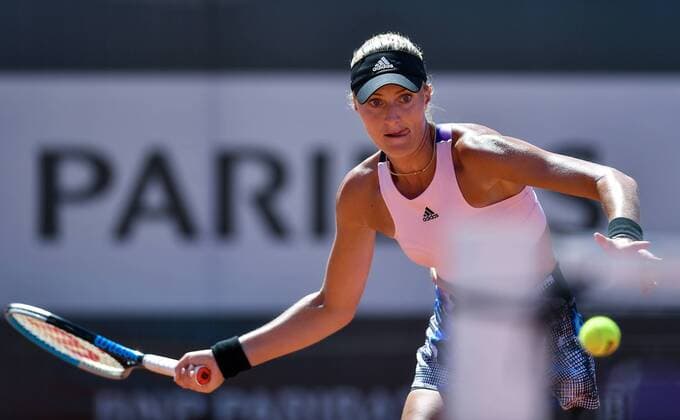 2022.07.28 Warszawa Tenis WTA250 BNP Paribas Poland Open N z Kristina Mladenovic Foto Lukasz Sobala PressFocus 2022.07.28 Warsaw Tennis Kristina Mladenovic Credit: Lukasz Sobala PressFocus NEWSPIX.PL --- Newspix.pl  20220728PF_LS525