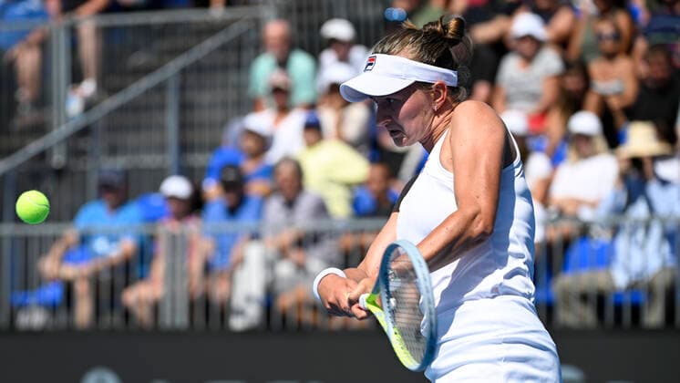 Czech Barbora Krejcikova plays against Nao Hibino of Japan during the Livesport Prague Open WTA, Tennis Damen women’s tennis tournament, round of 16 match in Prague, Czech Republic, July 28, 2022. (CTKxPhoto MichalxKamaryt) CTKPhotoP2022072805578  kmt