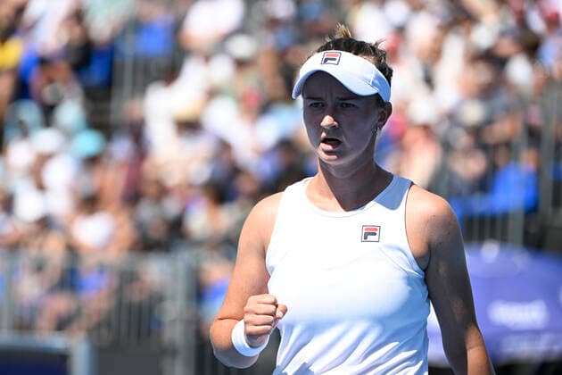 Czech Barbora Krejcikova plays against Nao Hibino of Japan during the Livesport Prague Open WTA, Tennis Damen women’s tennis tournament, round of 16 match in Prague, Czech Republic, July 28, 2022. (CTKxPhoto MichalxKamaryt) CTKPhotoP2022072805957  kmt
