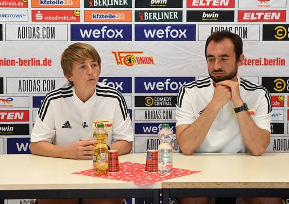 Football, women, season 2022 2023, Regionalliga Nordost, 1 FC Union Berlin, training, v l coach Ailien Poese 1 women 1 FC Union , co coach Sven Gruel 1 women 1 FC Union , 28 07 2022, Copyright: xMatthiasxKochx
