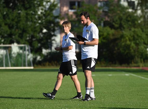 Football, women, season 2022 2023, Regionalliga Nordost, 1 FC Union Berlin, training, v l coach Ailien Poese 1 women 1 FC Union , co coach Sven Gruel 1 women 1 FC Union , 28 07 2022, Copyright: xMatthiasxKochx
