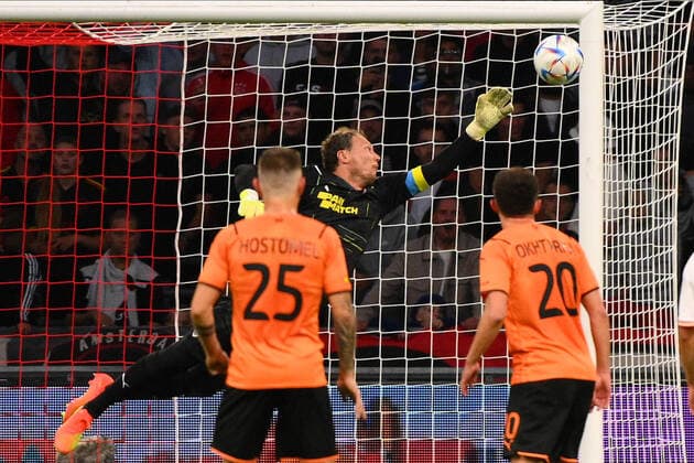 NETHERLANDS, AMSTERDAM - JULY 26, 2022: Andriy Pyatov (captain). International Friendly, Länderspiel, Nationalmannschaft match Ajax vs Shakhtar Donetsk  Copyright: xVitaliixKliuievx