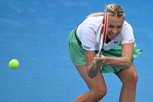 Anett Kontaveit (Estonia) in action during the Livesport Prague Open WTA, Tennis Damen women’s tennis tournament, singles, quarterfinal against Anastasia Potapova (Russia), on July 29, 2022, in Prague, Czech Republic. (CTKxPhoto MichalxKamaryt) CTKPhotoP2022072903261  kmt
