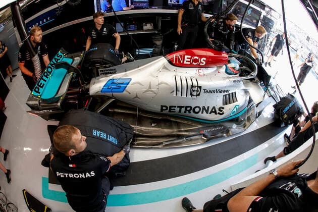 63 George Russell GBR, Mercedes AMG Petronas F1 Team , F1 Grand Prix of Hungary at Hungaroring on July 29, 2022 in Budapest, Hungary Photo by HOCH ZWEI Budapest Hungary