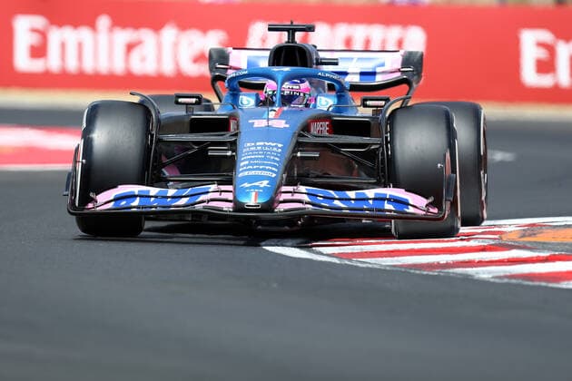 F1 Gran Prix of Hungary Fernando Alonso of Alpine F1 on track during free practice 1 ahead of the F1 Grand Prix of Hungary. Mogyorod Hungaroring Hungary Copyright: xMarcoxCanonierox