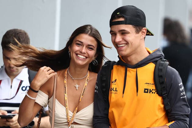 F1 Hungarian Grand Prix Practice 3 Luisinha Barosa Oliveira and Lando Norris of McLaren arrive the circuit ahead of the third practice before the Formula 1 Hungarian Grand Prix at Hungaroring in Budapest, Hungary on July 30, 2022. Budapest Hungary  Copyright: xJakubxPorzyckix originalFilename:porzycki-f1hungar220730_npcak.jpg