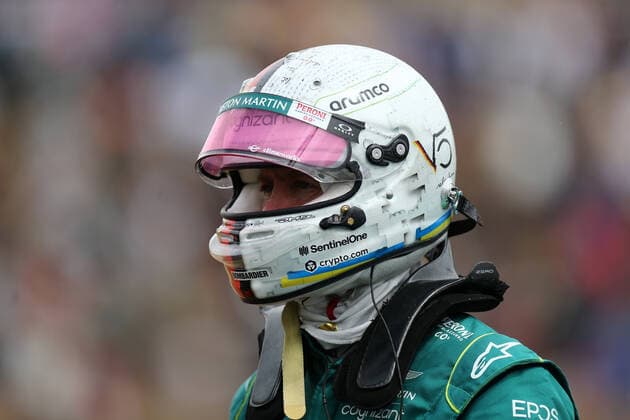 F1 Gran Prix of Hungary Sebastian Vettel of Aston Martin after the crash during final practice for the F1 Grand Prix of Hungary. Mogyorod Hungaroring Hungary Copyright: xMarcoxCanonierox