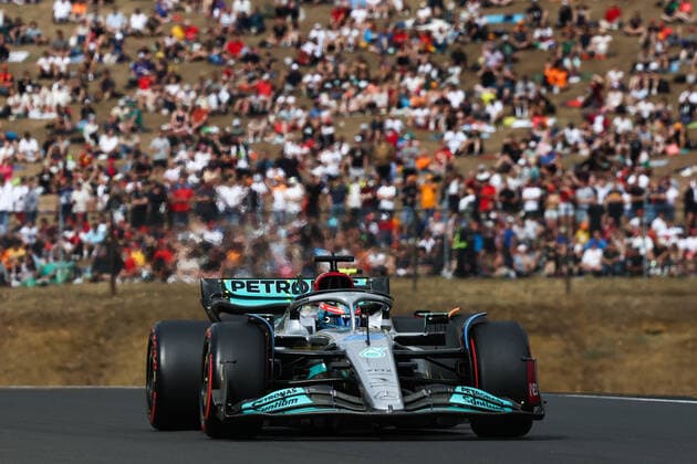 F1 Hungarian Grand Prix Qualifying George Russell of Mercedes during the qualifying for the Formula 1 Hungarian Grand Prix at Hungaroring in Budapest, Hungary on July 30, 2022. Budapest Hungary  Copyright: xJakubxPorzyckix originalFilename:porzycki-f1hungar220730_npmUo.jpg