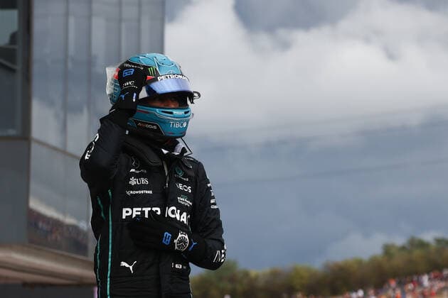 F1 Hungarian Grand Prix Qualifying George Russell of Mercedes after the qualifying for the Formula 1 Hungarian Grand Prix at Hungaroring in Budapest, Hungary on July 30, 2022. Budapest Hungary  Copyright: xJakubxPorzyckix originalFilename:porzycki-f1hungar220730_nph0u.jpg