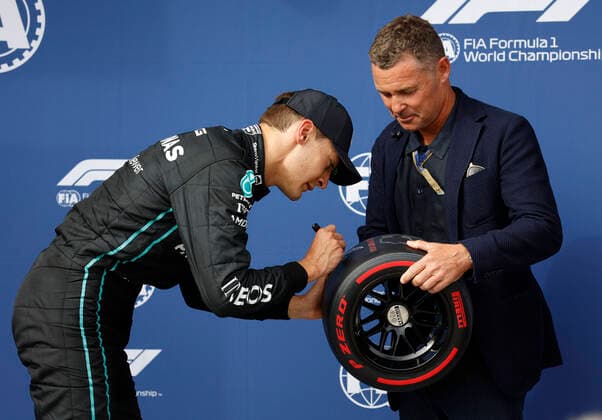 63 George Russell GBR, Mercedes AMG Petronas F1 Team , Tom Kristensen DNK , F1 Grand Prix of Hungary at Hungaroring on July 30, 2022 in Budapest, Hungary Photo by HOCH ZWEI Budapest Hungary