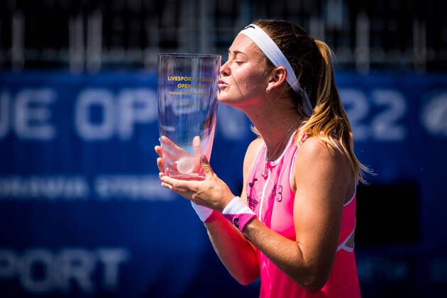 Marie Bouzkova (Czech) won the Livesport Prague Open WTA, Tennis Damen women’s tennis tournament, singles, as she beats Anastasia Potapova (Russia) in final match on July 31, 2022, in Prague, Czech Republic. (CTKxPhoto JaroslavxSvoboda) CTKPhotoP2022073103570  SVO 9