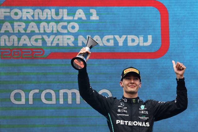 F1 Hungarian Grand Prix George Russell after the Formula 1 Hungarian Grand Prix at Hungaroring in Budapest, Hungary on July 31, 2022. Budapest Hungary  Copyright: xJakubxPorzyckix originalFilename:porzycki-f1hungar220731_nplDD.jpg