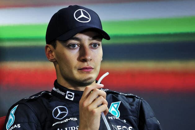 RUSSELL George (gbr), Mercedes AMG F1 Team W13, portrait, post race press conference, PK, Pressekonferenz during the Formula 1 Aramco Magyar Nagydij 2022, Hungarian Grand Prix 2022, 12th round of the 2022 FIA Formula One World Championship, WM, Weltmeisterschaft from July 28 to 31, 2022 on the Hungaroring, in Mogyorod, Hungary - F1 - HUNGARIAN GRAND PRIX 2022 - RACE DPPI Panoramic PressCon_2ED_JB_020