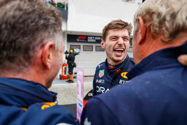 Christian Horner GBR, Oracle Red Bull Racing , 1 Max Verstappen NLD, Oracle Red Bull Racing , Dr Helmut Marko AUT, Oracle Red Bull Racing , F1 Grand Prix of Hungary at Hungaroring on July 31, 2022 in Budapest, Hungary Photo by HOCH ZWEI Budapest Hungary