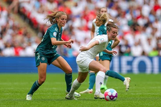 England Women v Germany UEFA WOMEN?S EURO 2022 31 07 2022. Cup Final Keira Walsh of England Women during the UEFA WOMEN?S EURO 2022 match between England Women and Germany at Wembley Stadium, London, England on 31 July 2022. Editorial use only , Copyright: xNigelxKeenex PSI-15610-0118