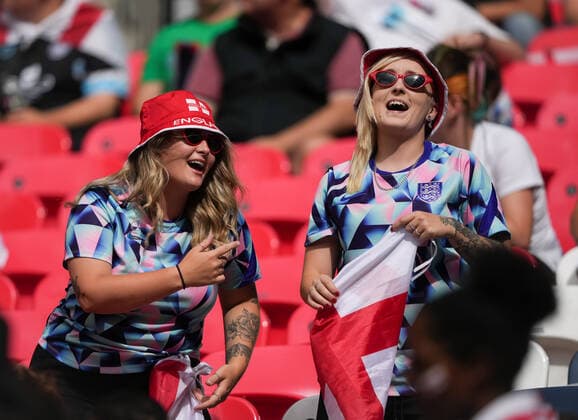 England supporters during the Final of the UEFA Women s European Championship, EM, Europameisterschaft 2022 match between England Women and Germany at Wembley Stadium, London, England on 31 July 2022. Copyright: xAndyxRowlandx PMI-5070-0027