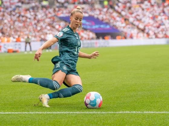 Giulia, Gwinn 15 Germany in action at the final of the UEFA Womens European Championship England Germany on 31 07 2022 Wembley Wembley Stadium London England