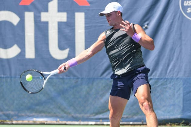 August 1, 2022, Washington, District of Columbia, USA: JJ WOLF hits a forehand during his match against Taro Daniel at the Rock Creek Tennis Center. Tennis 2022: Citi Open  - ZUMA 20220801_mda_g196_185 Copyright: xKylexGustafsonx