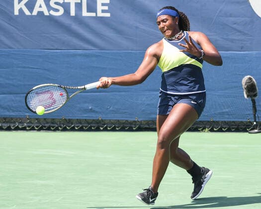 August 1, 2022, Washington, District of Columbia, USA: HAILEY BAPTISTE hits a forehand during her match against Jessica Pegula at the Rock Creek Tennis Center. Tennis 2022: Citi Open  - ZUMA 20220801_mda_g196_188 Copyright: xKylexGustafsonx