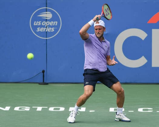 August 1, 2022, Washington, District of Columbia, USA: DENIS KUDLA hits a forehand during his match against Michael Mmoh at the Rock Creek Tennis Center. Tennis 2022: Citi Open  - ZUMA 20220801_mda_g196_200 Copyright: xKylexGustafsonx
