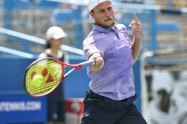 August 1, 2022, Washington, District of Columbia, USA: DENIS KUDLA hits a forehand during his match against Michael Mmoh at the Rock Creek Tennis Center. Tennis 2022: Citi Open  - ZUMA 20220801_mda_g196_201 Copyright: xKylexGustafsonx