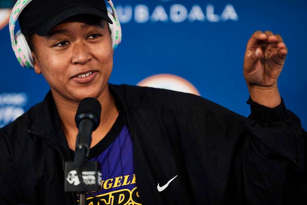 SAN JOSE, CA - AUGUST 01: Naomi Osaka speaks with the media at the MUBADALA Silicon Valley Classic on Monday, August 1, 2022 at the San Jose State Tennis Center in San Jose, California. (Photo by Matt Cohen Icon Sportswire) TENNIS: AUG 01 Silicon Valley Classic Icon220801010