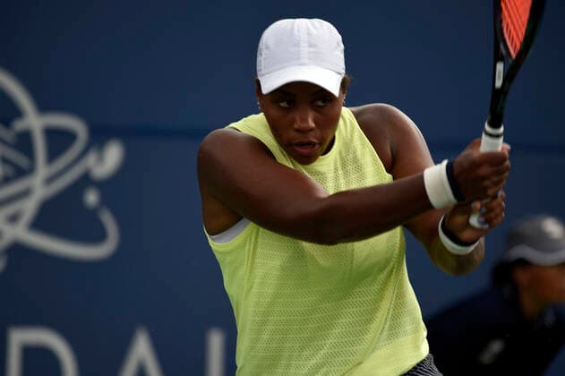 August 1, 2022, San Jose, California, USA: San Jose, California, U.S. - American Taylor Townsend defeated her opponent Storm Sanders of Australia in their round seven match at the Mubadala Silicon Valley Classic Monday in San Jose. San Jose USA - ZUMAw332 0164002701st Copyright: xNealxWatersx