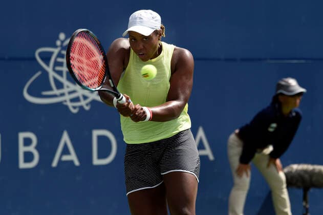August 1, 2022, San Jose, California, USA: San Jose, California, U.S. - American Taylor Townsend defeated her opponent Storm Sanders of Australia in their round seven match at the Mubadala Silicon Valley Classic Monday in San Jose. San Jose USA - ZUMAw332 0164002918st Copyright: xNealxWatersx