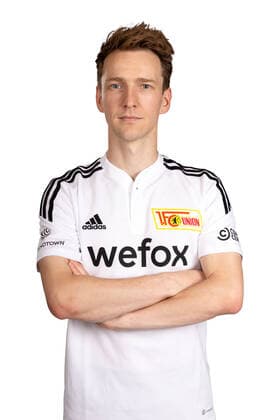 Physiotherapist Maximilian Perschk 1 FC Union Berlin FCU Sport Football Soccer Bundesliga Men DFL Porträttermin Saison 2022 2023 02 08 2022 squad, portrait, introduction, presentation, press appointment, GER