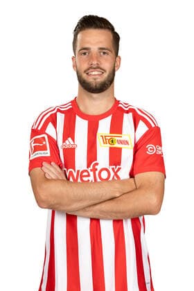 Niko Gießelmann 1 FC Union Berlin FCU Sport Fußball Bundesliga Herren DFL Porträttermin Saison 2022 2023 02 08 2022 squad, portrait, introduction, presentation, press appointment, GER