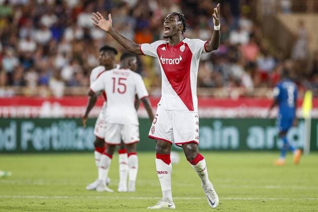 MONACO Alex Disasi of AS Monaco celebrates the 1 1 draw during the UEFA Champions League third qualifying round match between AS Monaco and PSV Eindhoven at Stade Louis II on August 2, 2022 in Monaco, Monaco ANP SEBASTIEN NOGIER UEFA Europa Champions League, Third Qualifying Round First Leg 2022 2023 xVIxANPxSportx xxANPxIVx 452610641 originalFilename: 452610641.jpg