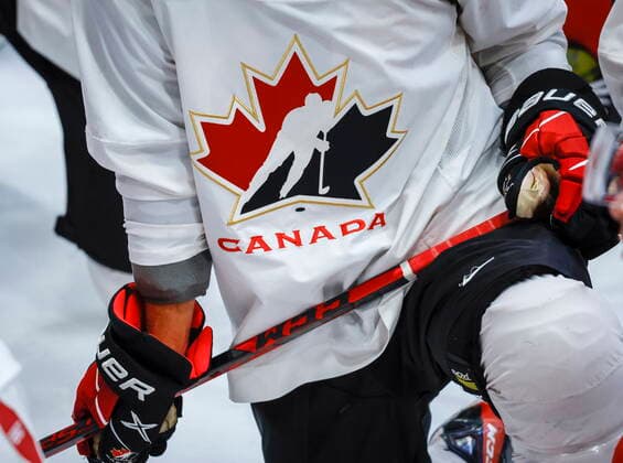 August 2, 2022, Calgary, AB, CANADA: A Hockey Canada logo is shown on the jersey of a player with CanadaöÄÃ s National Junior Team during a training camp practice in Calgary, Tuesday, Aug. 2, 2022. Canada News - August 2, 2022  - ZUMAc35_ 20220802_zaf_c35_025 Copyright: xJeffxMcintoshx