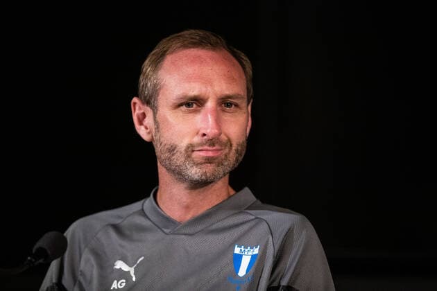 220803 Andreas Georgson, head coach and sport director during a Press conference session with Malmö FF on August 3, 2022 in Malmö Photo Mathilda Ahlberg BILDBYRAN COP 240 MA0284 football football soccer football uefa europa league training practice training malmö ff bbeng,  Copyright: MATHILDAxAHLBERG BB220803BB175