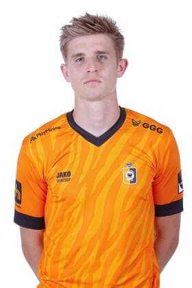DEINZE, BELGIUM - AUGUST 02 : Fraser Liam of KMSK Deinze pictured during the annual photo call at KMSK Deinze prior the 2022-2023 Challenger Pro League on August 2, 2022 in Deinze, Belgium, 2 08 2022 ( photo call KMSK Deinze - Challenger Pro League PhotoNews Panoramic 