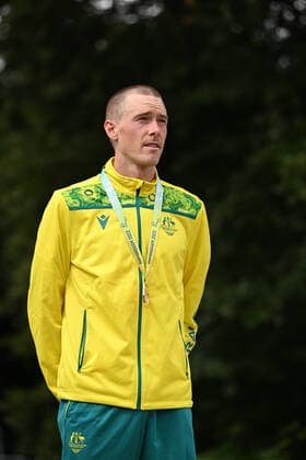 COM22 CYCLING ROAD, Rohan Dennis of Australia celebrates winning the Gold medal in the Men s Individual Time Trial during Day 7 of the XXII Commonwealth Games in Birmingham, England, Thursday, August 4, 2022. ( NO ARCHIVING, EDITORIAL USE ONLY, NO USE IN BOOKS WITHOUT CONSENT BIRMINGHAM UNITED KINGDOM  Copyright: xDAVExHUNTx 20220805001686552208
