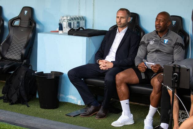 220804 Andreas Georgson, head coach and sport director of Malmö FF during the UEFA Europa League qualification match between Malmö FF and Diddeleng on August 4, 2022 in Malmö Photo Mathilda Ahlberg BILDBYRAN COP 240 MA0288 football football soccer fotball uefa europa league kval qualifying round qualification malmö ff diddeleng bbeng dudelange,  Copyright: MATHILDAxAHLBERG BB220804BB163