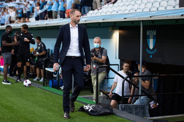 220804 Andreas Georgson, head coach and sport director of Malmö FF during the UEFA Europa League qualification match between Malmö FF and Diddeleng on August 4, 2022 in Malmö Photo Mathilda Ahlberg BILDBYRAN COP 240 MA0288 football football soccer fotball uefa europa league kval qualifying round qualification malmö ff diddeleng bbeng dudelange,  Copyright: MATHILDAxAHLBERG BB220804BB164