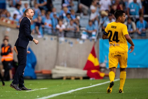 220804 Andreas Georgson, head coach and sport director of Malmö FF during the UEFA Europa League qualification match between Malmö FF and Diddeleng on August 4, 2022 in Malmö Photo Mathilda Ahlberg BILDBYRAN COP 240 MA0288 football football soccer fotball uefa europa league kval qualifying round qualification malmö ff diddeleng bbeng dudelange,  Copyright: MATHILDAxAHLBERG BB220804BB374