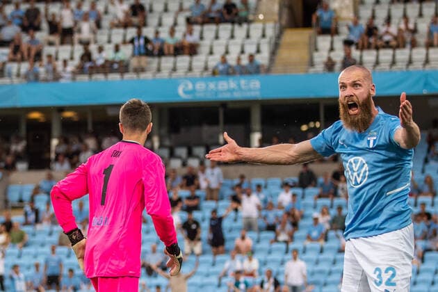 220804 Jo Inge Berget of Malmö FF reacts during the UEFA Europa League qualification match between Malmö FF and Diddeleng on August 4, 2022 in Malmö Photo Mathilda Ahlberg BILDBYRAN COP 240 MA0288 football football soccer fotball uefa europa league kval qualifying round qualification malmö ff diddeleng bbeng dudelange,  Copyright: MATHILDAxAHLBERG BB220804BB669